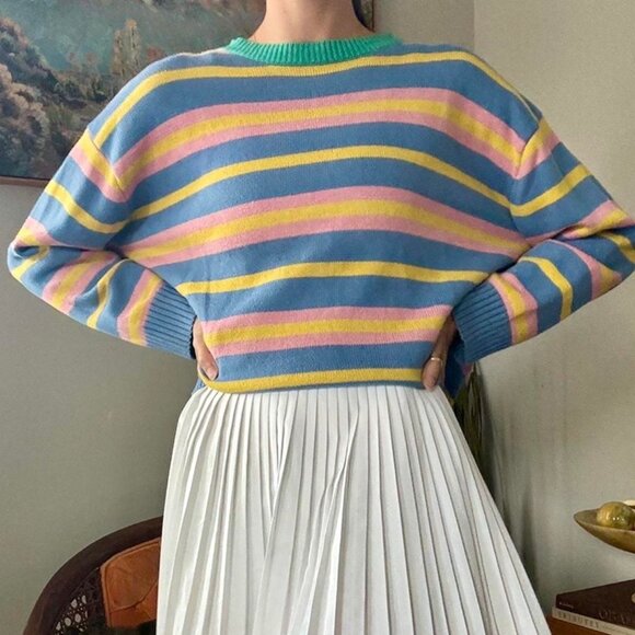 Moses Queen striped pastel colorful sweater - Picture 3 of 6